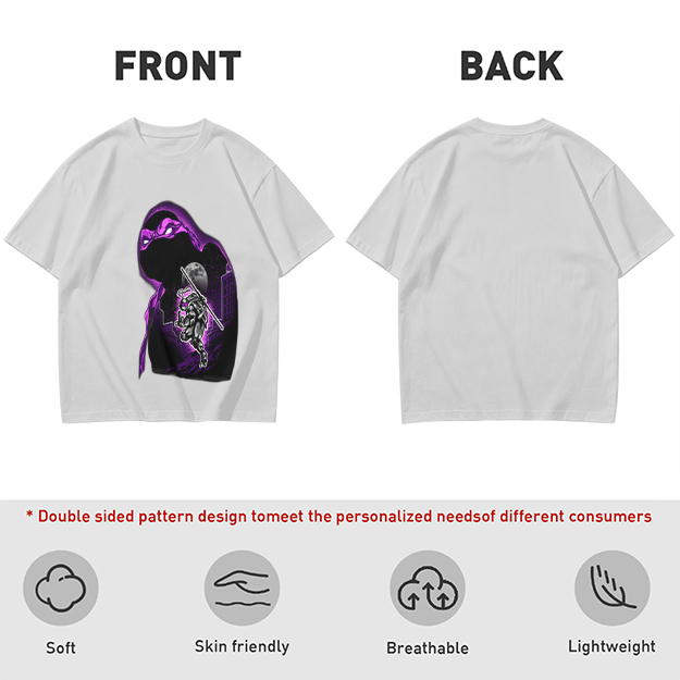Olive T-Shirt With Purple Ninja Turtle Night Graphic Print