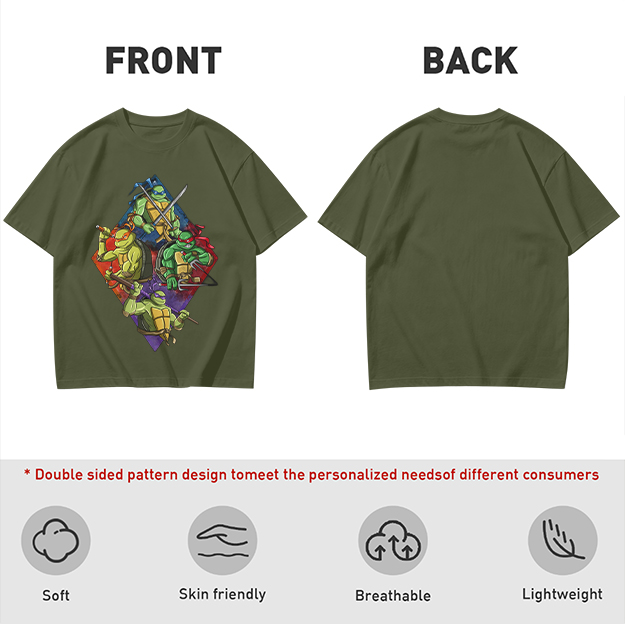 Olive T-Shirt Featuring Teenage Mutant Ninja Turtles Graphic