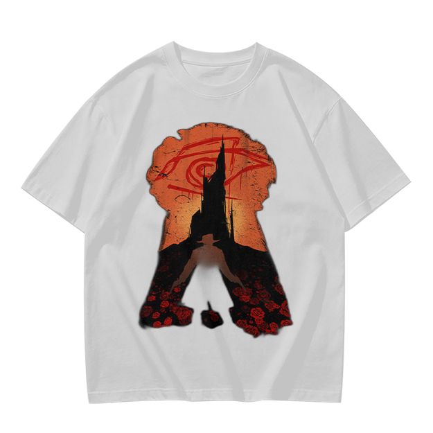 Olive T-Shirt With Dark Tower Keyhole Silhouette Art Print