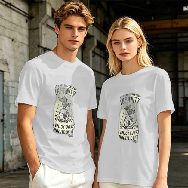 Olive Graphic T-Shirt With Insanity Skull Bird Print