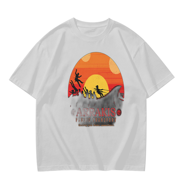 Arrakis Public Transport Sandworm Sunset Silhouette T-Shirt