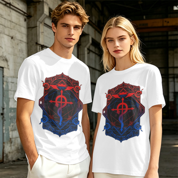 Olive T-Shirt with Fullmetal Alchemist Transmutation Crest Print
