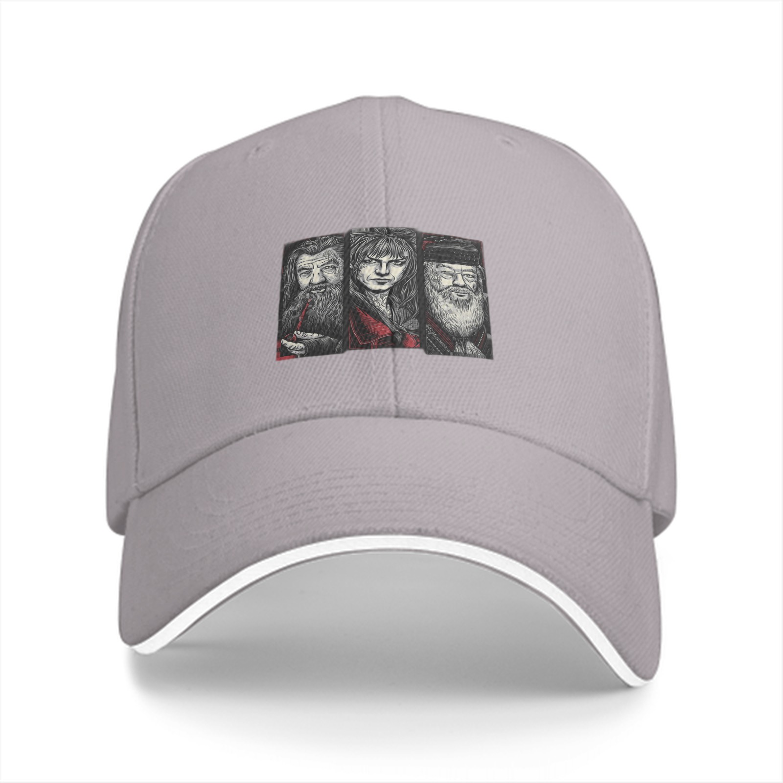Black Baseball Cap With Fantasy Wizard Character Art Print