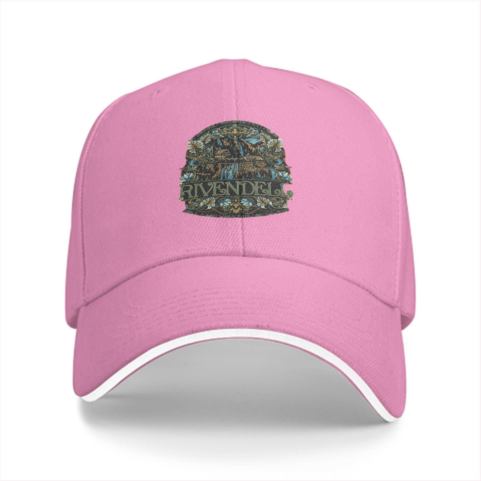 Black Baseball Cap with Rivendell Fantasy Art Emblem