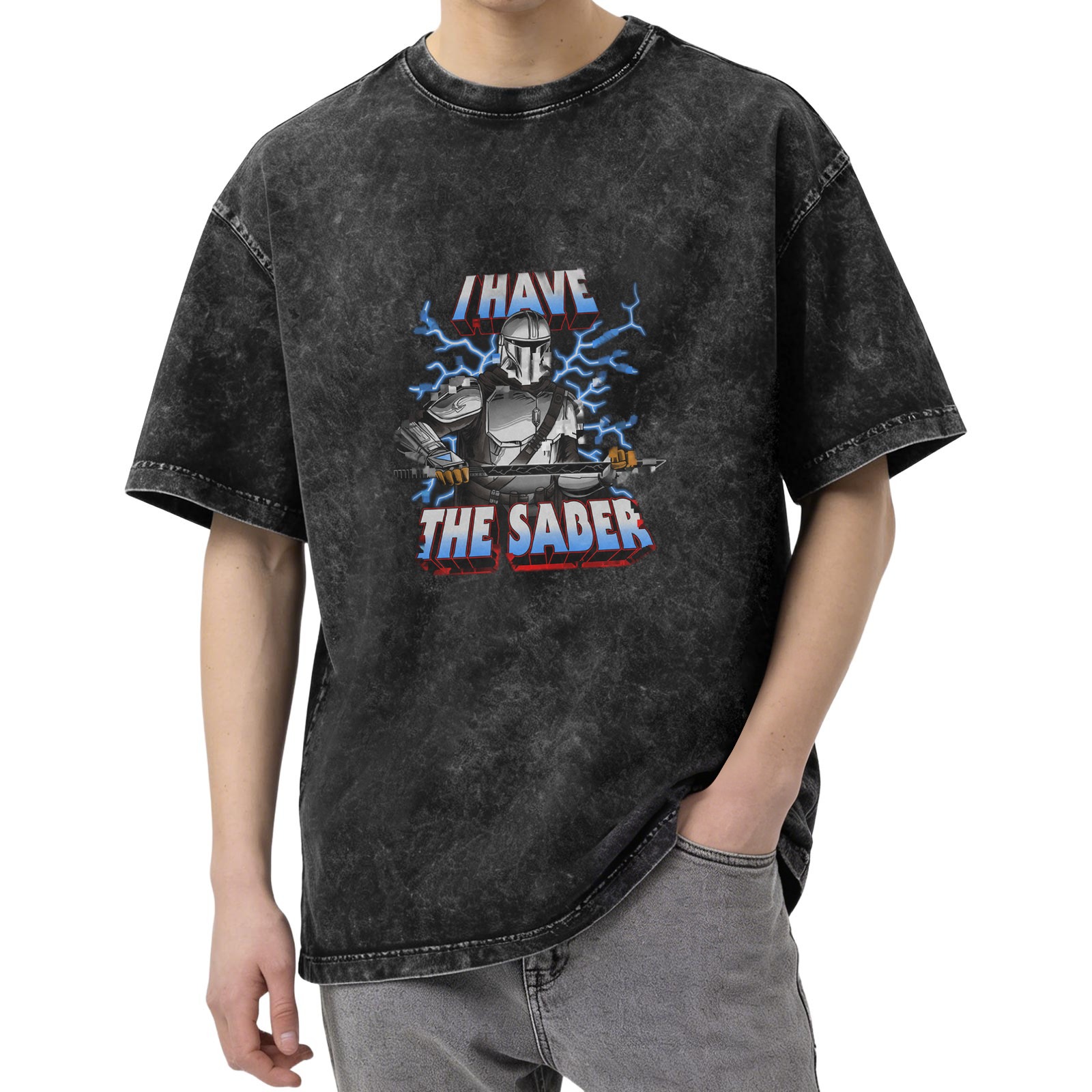I Have The Saber Mandalorian Graphic Stonewashed T-Shirt