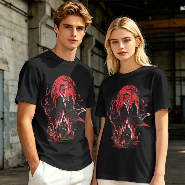 Edgar Allan Poe Gothic Horror Graphic T-Shirt