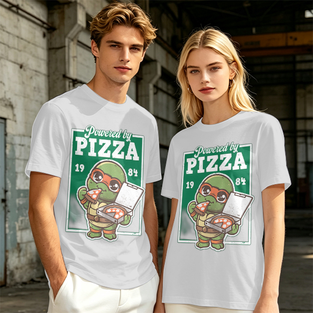 Powered by Pizza 1984 Cute Ninja Turtle T-Shirt