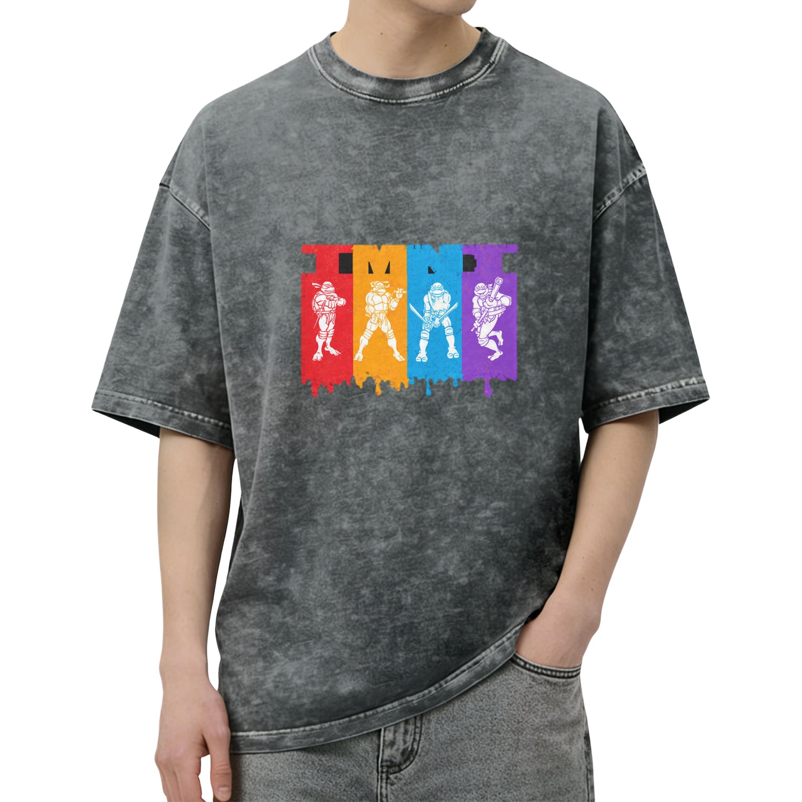 Teenage Mutant Ninja Turtles Acid Wash Graphic T-Shirt