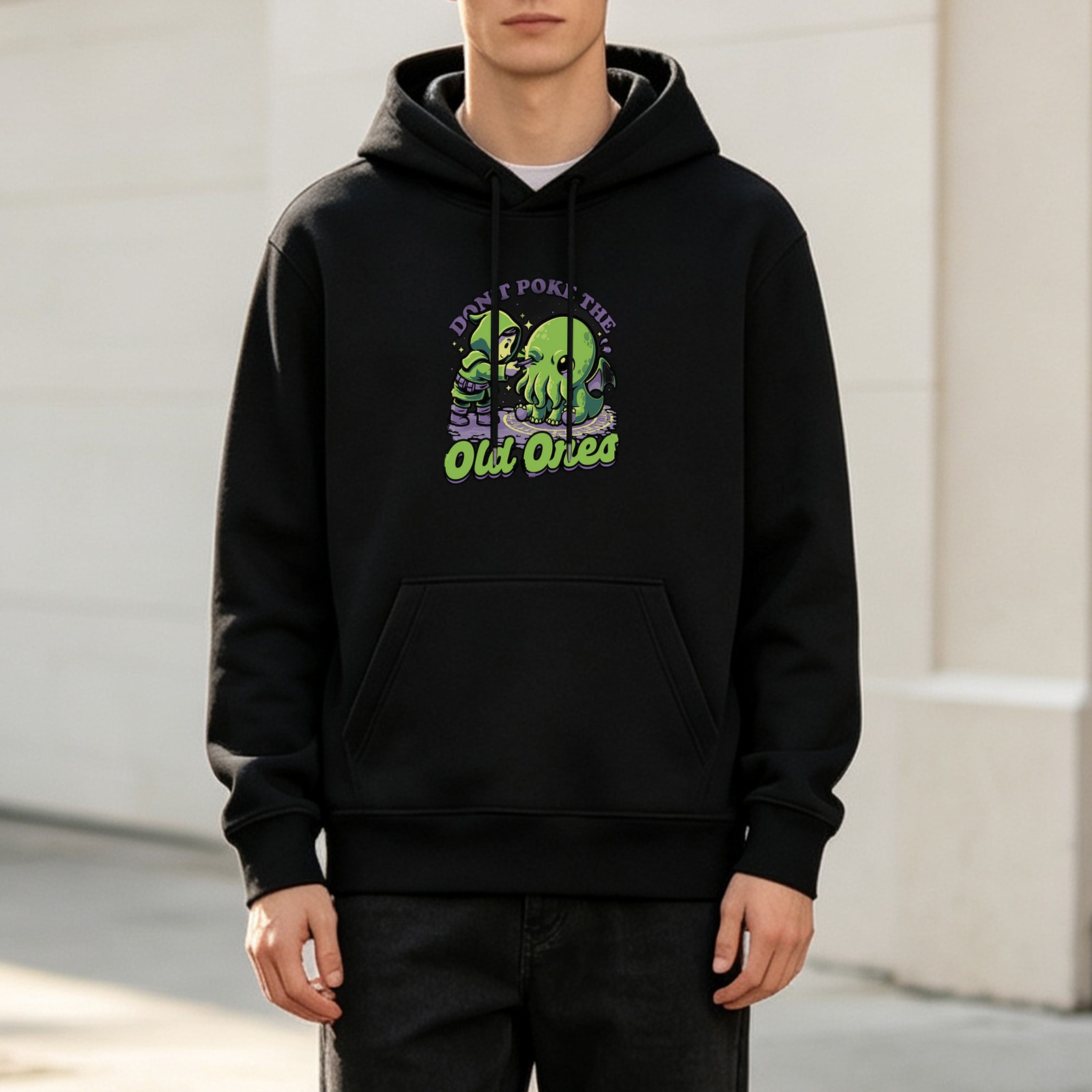 Don't Poke The Old Ones Cute Cthulhu Graphic Hoodie