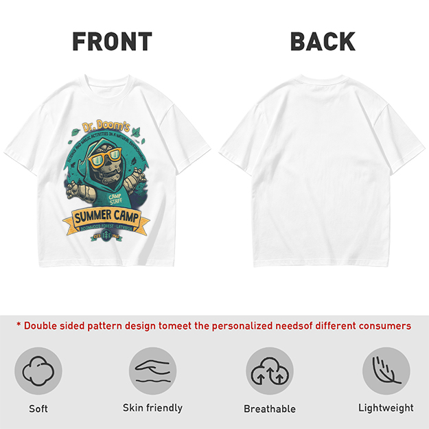 Dr. Doom's Summer Camp Themed Graphic T-Shirt