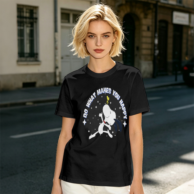 Do What Makes You Happy Snoopy Graphic Olive T-Shirt