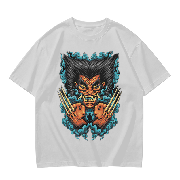 Oni-style wolverine graphic olive t-shirt
