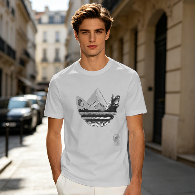 Olive T-Shirt With Abstract Graphic Print Design