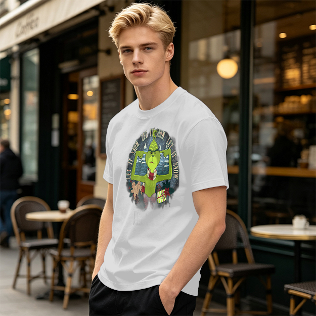Olive Grinch Christmas Let It Snow Graphic T-Shirt