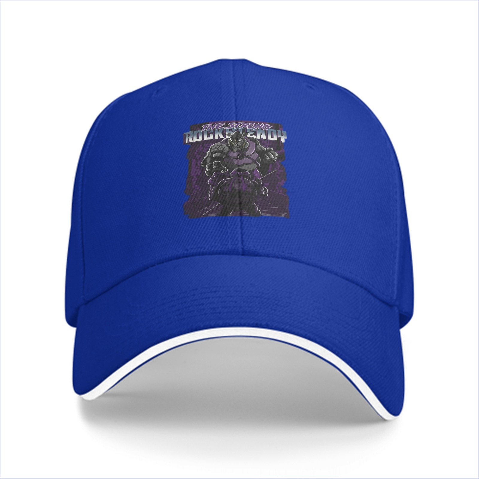 Black baseball cap with Rocksteady graphic print