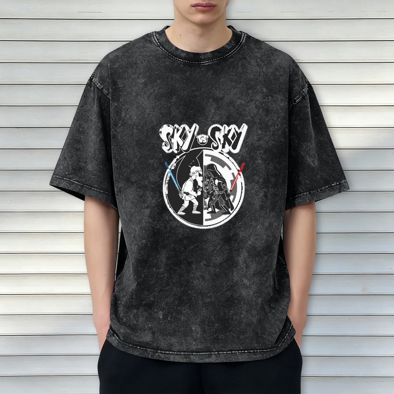Star Wars Skywalker vs Skywalker Acid Wash T-Shirt