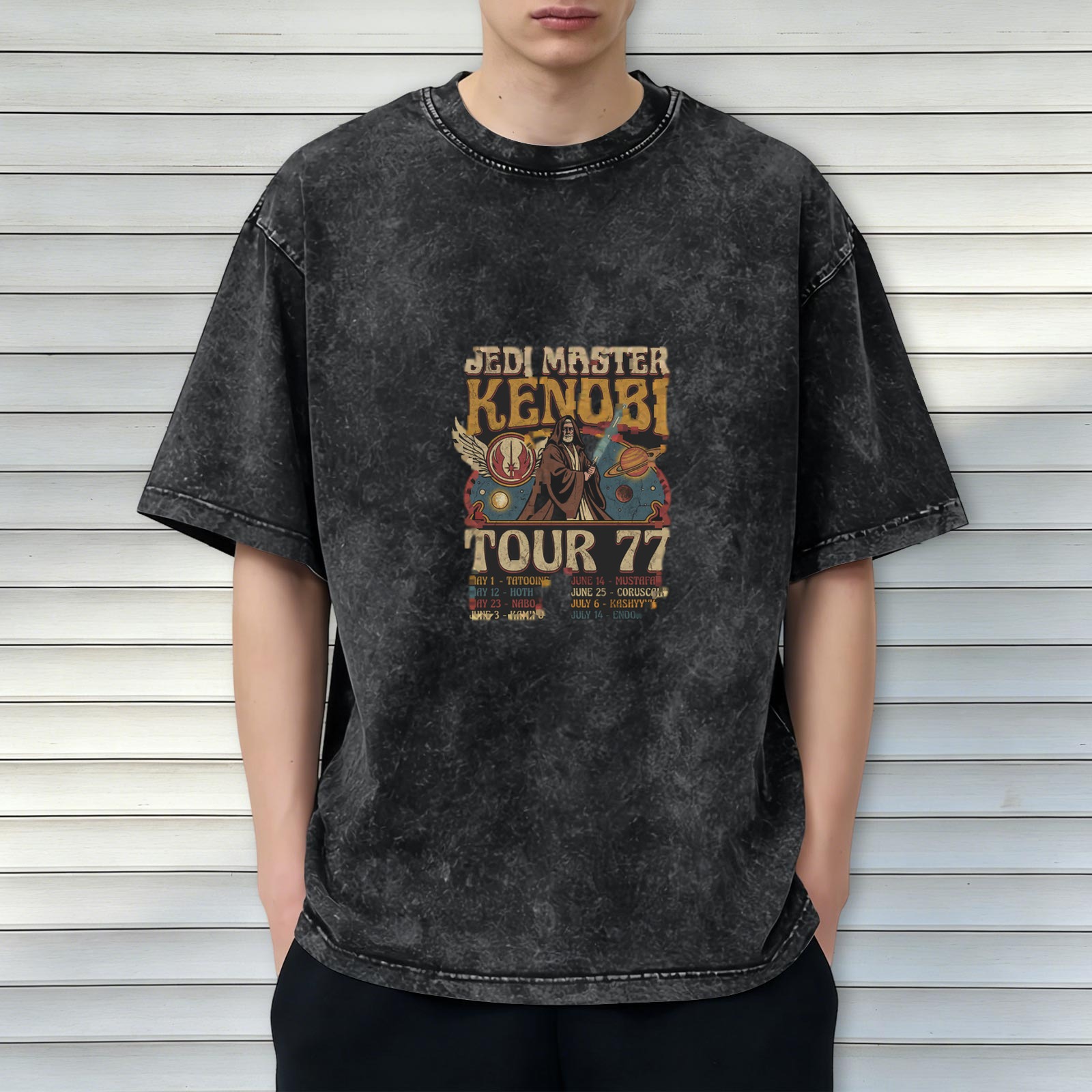 Jedi Master Kenobi Tour 77 Vintage Wash Graphic T-Shirt