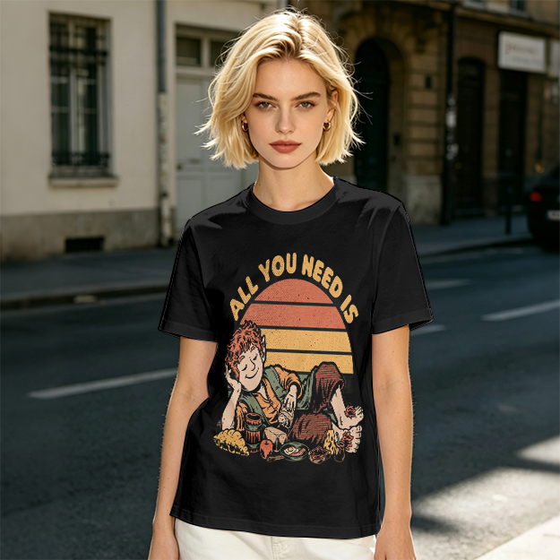 All You Need Is Hobbit Relaxing Sunset Graphic T-Shirt