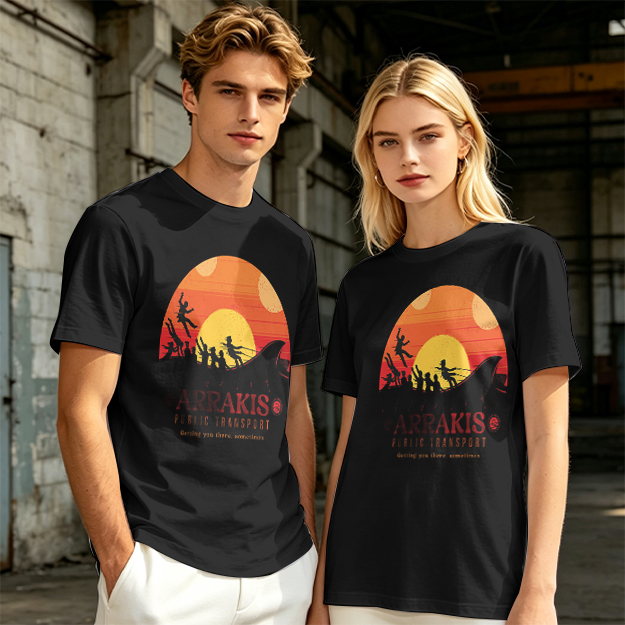 Arrakis Public Transport Sandworm Sunset Silhouette T-Shirt