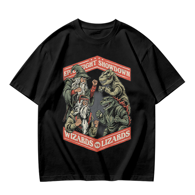 Epic Fight Showdown Wizards vs Lizards Graphic T-Shirt
