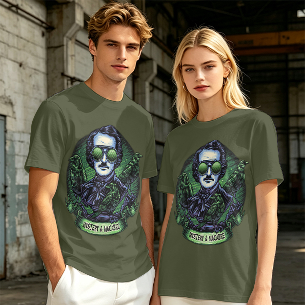 Edgar Allan Poe Raven Mystery Macabre Graphic T-Shirt