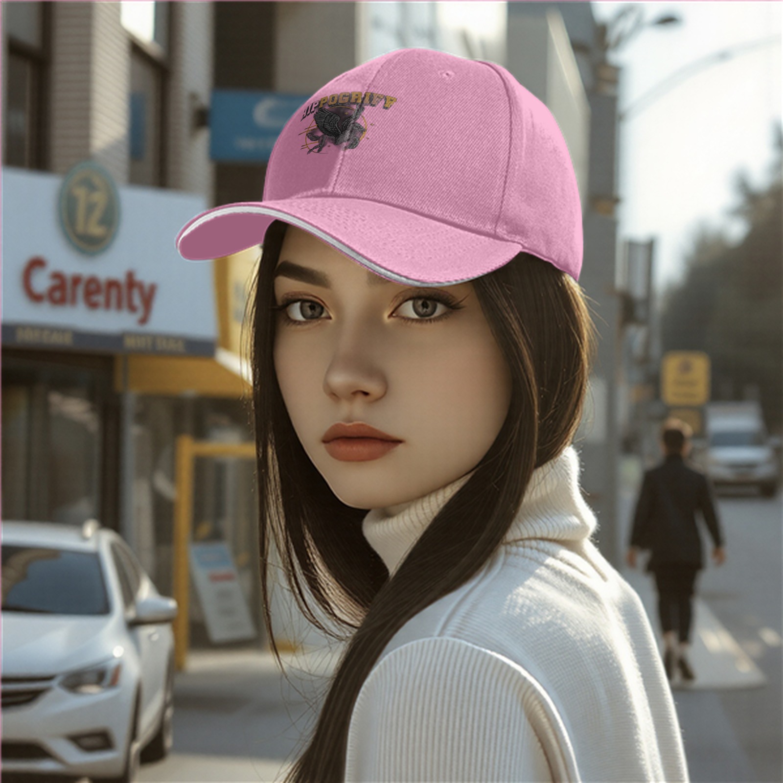 Black baseball cap with winged creature and POGRIFF graphic