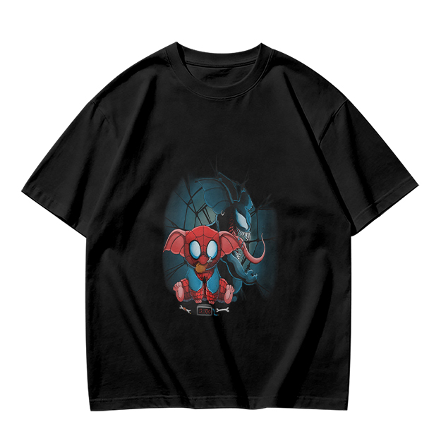 Olive T-Shirt With Spider-Eleven And Venom-Inspired Graphic Print