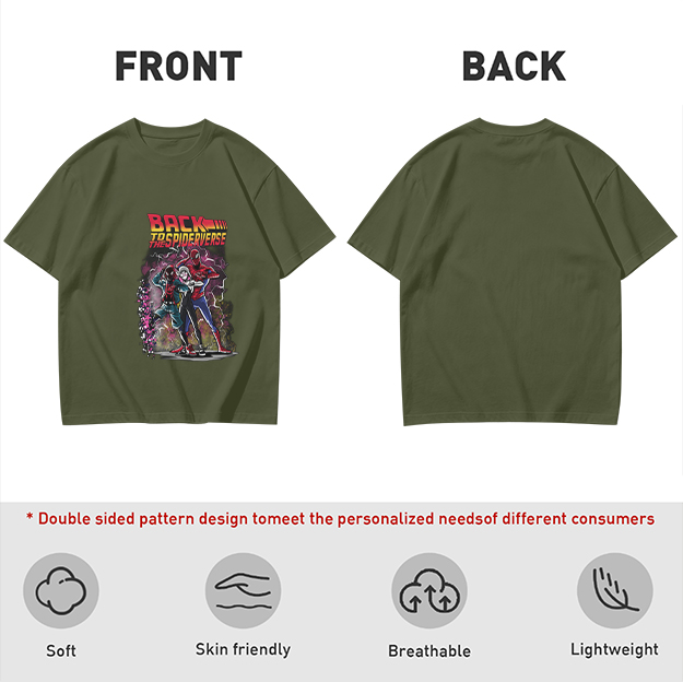 Olive T-Shirt with Back to the Spider-Verse Graphic Print