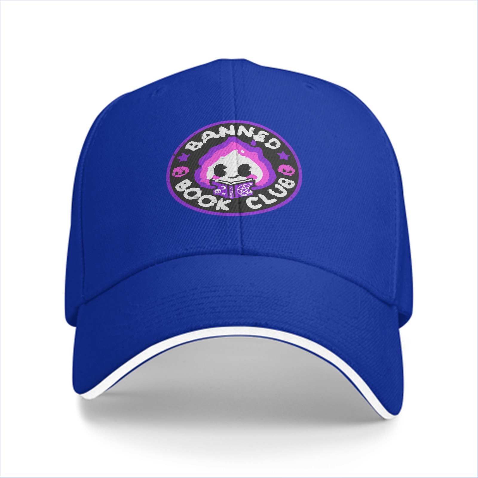 Black baseball cap with Banned Book Club graphic design