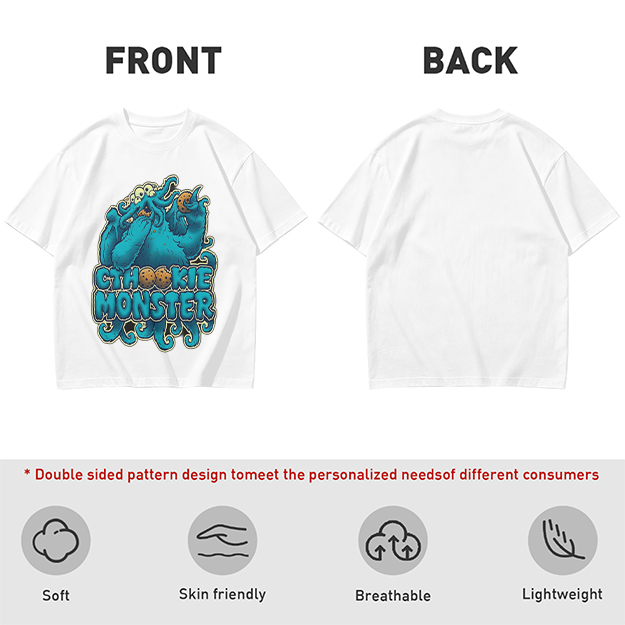 Olive t-shirt with Cthookie Monster graphic print