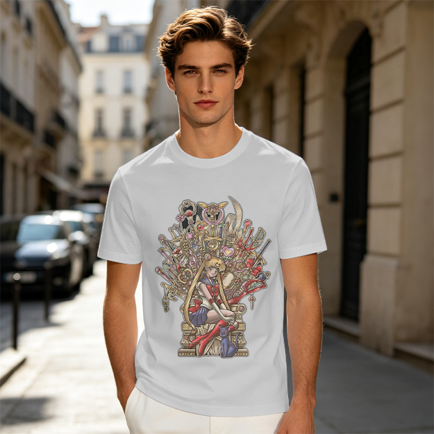 Olive T-Shirt with Sailor Moon Throne Art Print