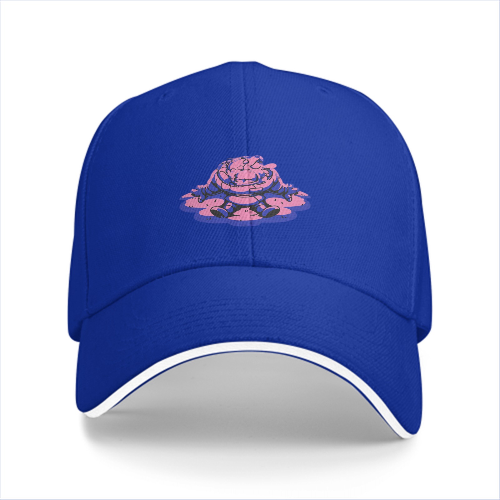 Black Baseball Cap With Pink Purple Slime Monster Graphic