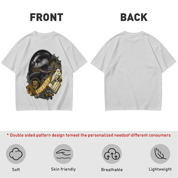 Olive Green Hufflepuff Loyalty Badger Graphic T-Shirt