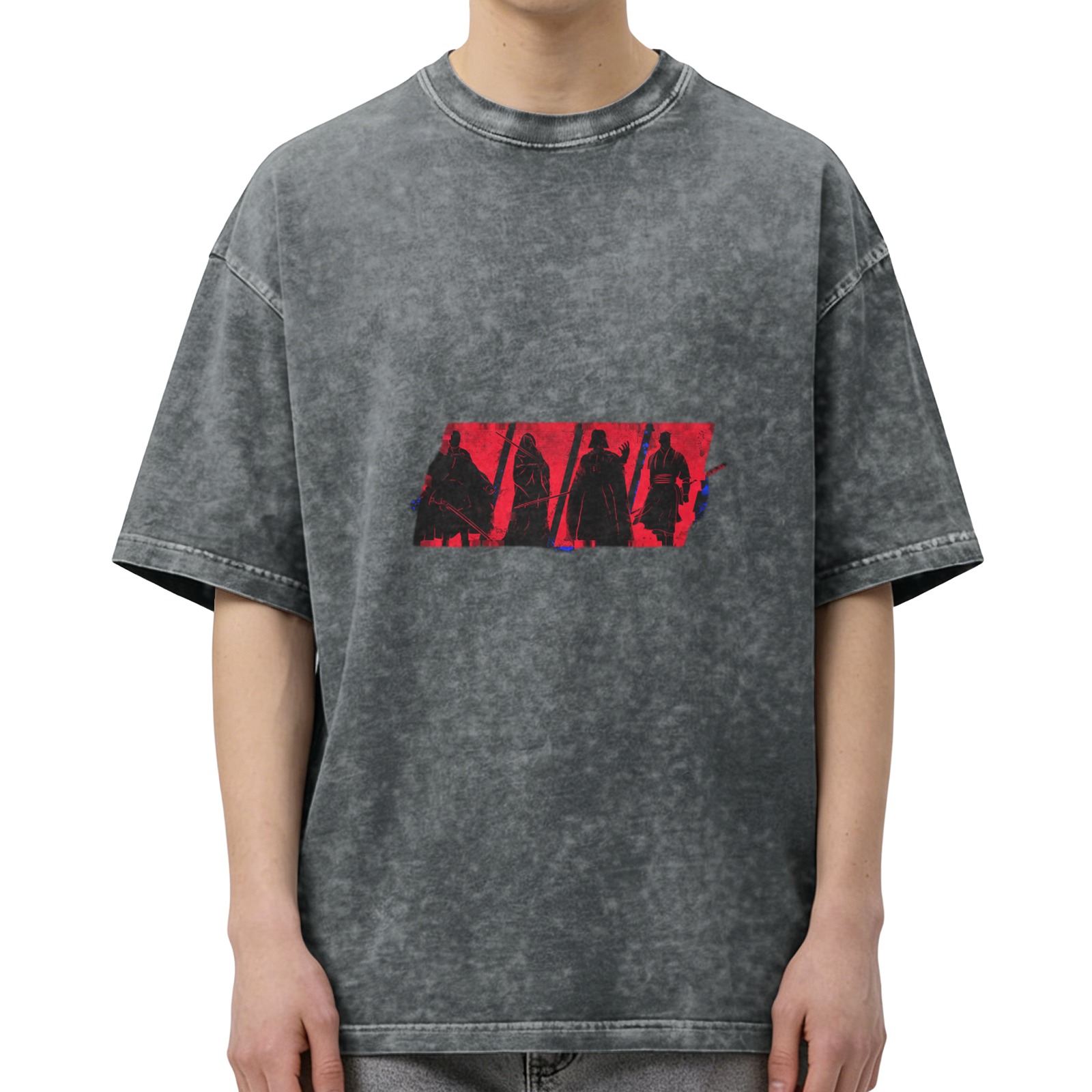 Star Wars Sith Lords Silhouette Graphic Oversized Stone Wash T-Shirt