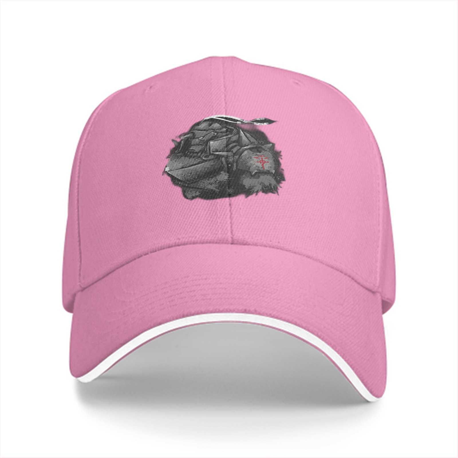 Black Baseball Cap With Fullmetal Alchemist Alphonse Print