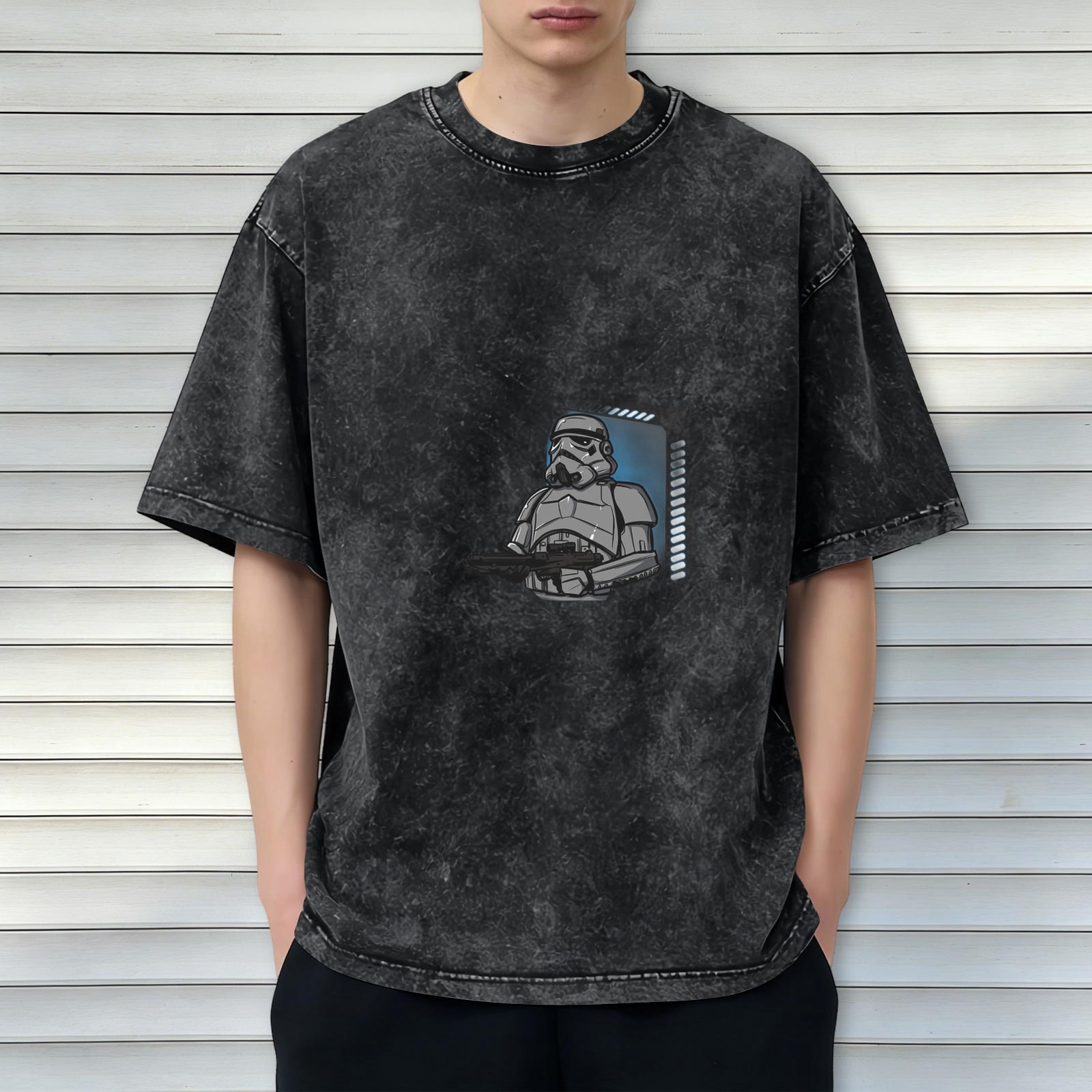 Star Wars Stormtrooper Graphic Acid Wash Oversized T-Shirt