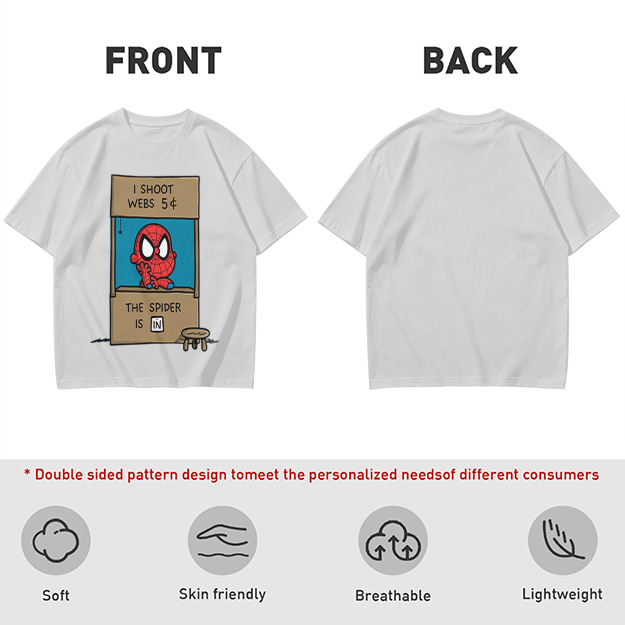 Olive t-shirt with cartoon Spider-Man web stand print