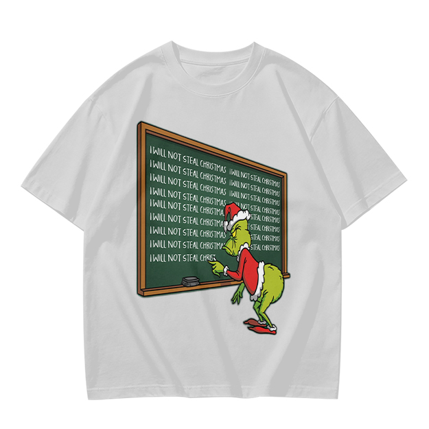 Grinch I Will Not Steal Christmas Chalkboard T-Shirt