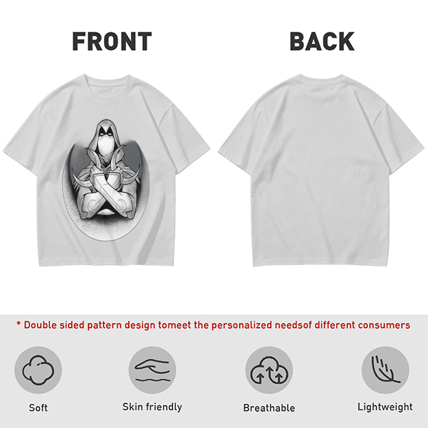 Olive T-shirt with Moon Knight Crossed Arms Graphic Print