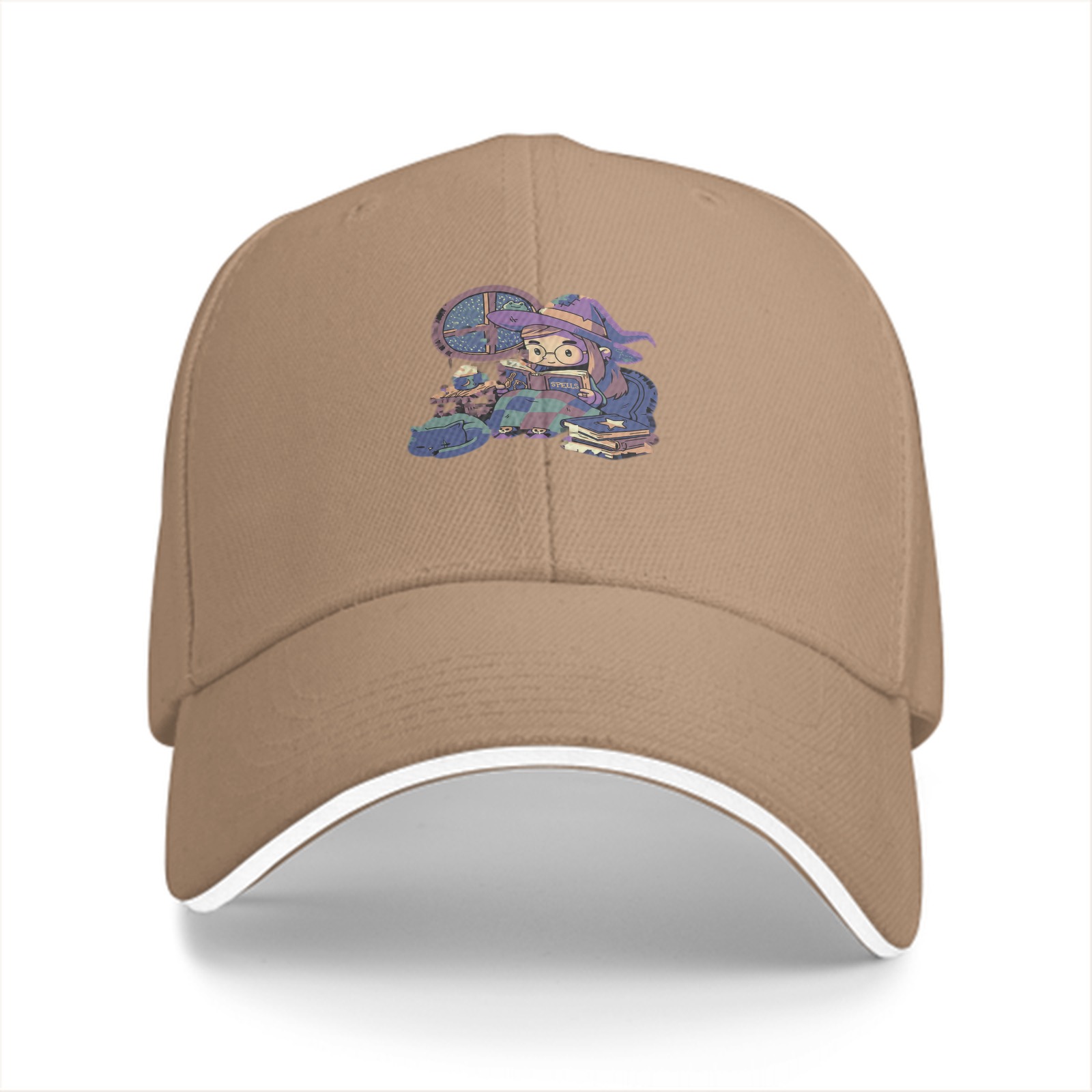 Black Baseball Cap With Cute Witch Reading Art Print
