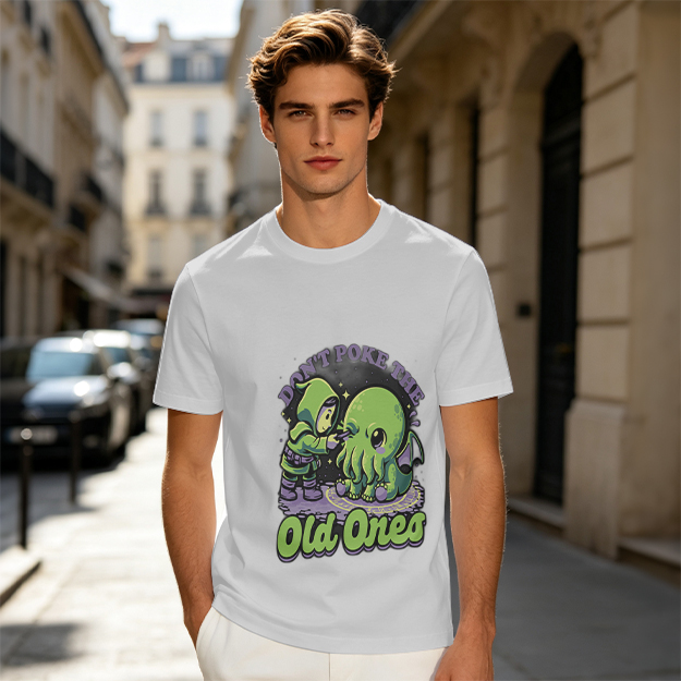Don't Poke The Old Ones Cute Cthulhu Graphic T-Shirt