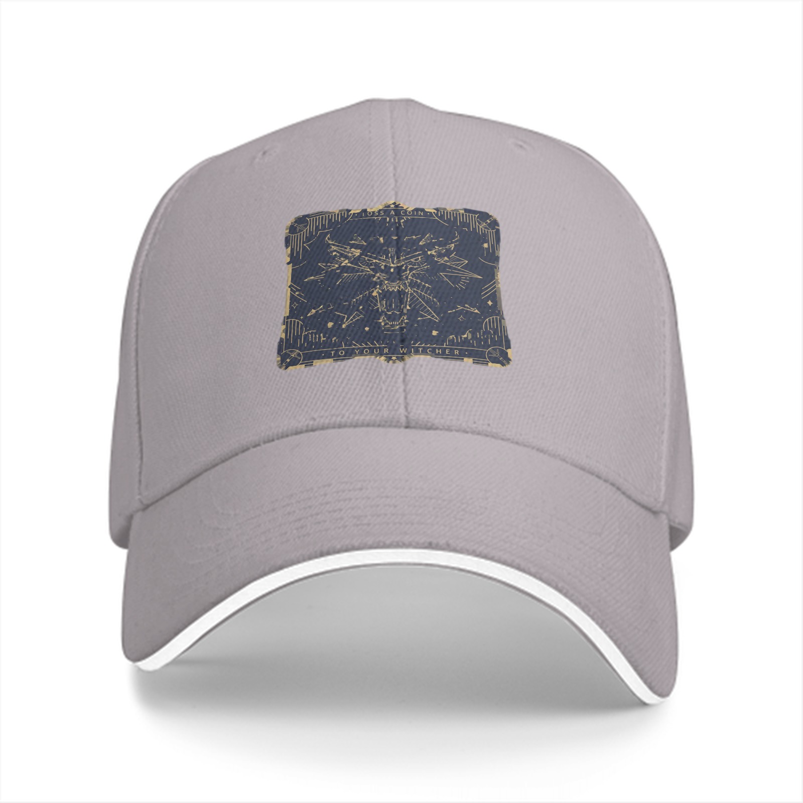 Black Baseball Cap With Fantasy Wolf Emblem Patch