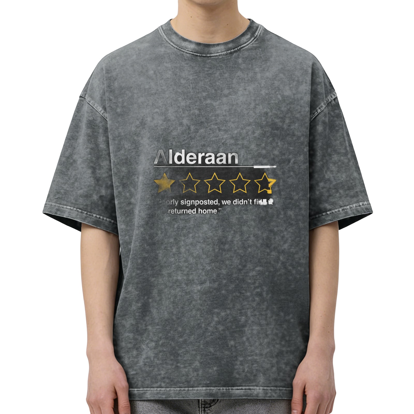 Alderaan 1 Star Review T-Shirt, Funny Star Wars Inspired Design