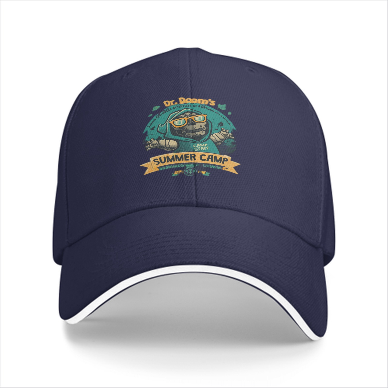 Dr. Doom's Summer Camp Themed Black Baseball Cap