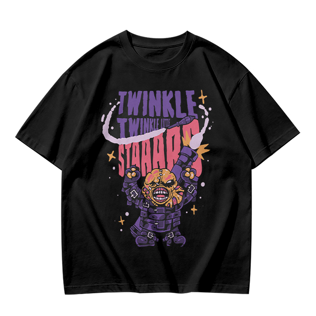 Olive T-shirt with Twinkle Twinkle Starrr Monster Graphic Print