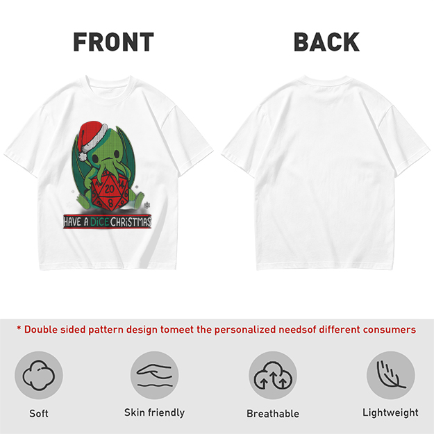 Have a Dice Christmas Cute Cthulhu Santa T-Shirt