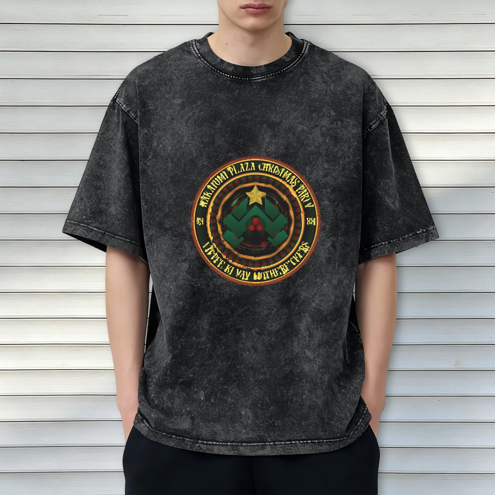 Wakutumi Plaza Christmas Party Graphic Vintage Wash T-Shirt