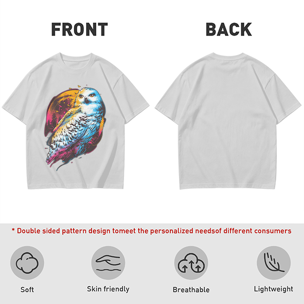 Owl Graphic Print Dark Green Casual T-Shirt