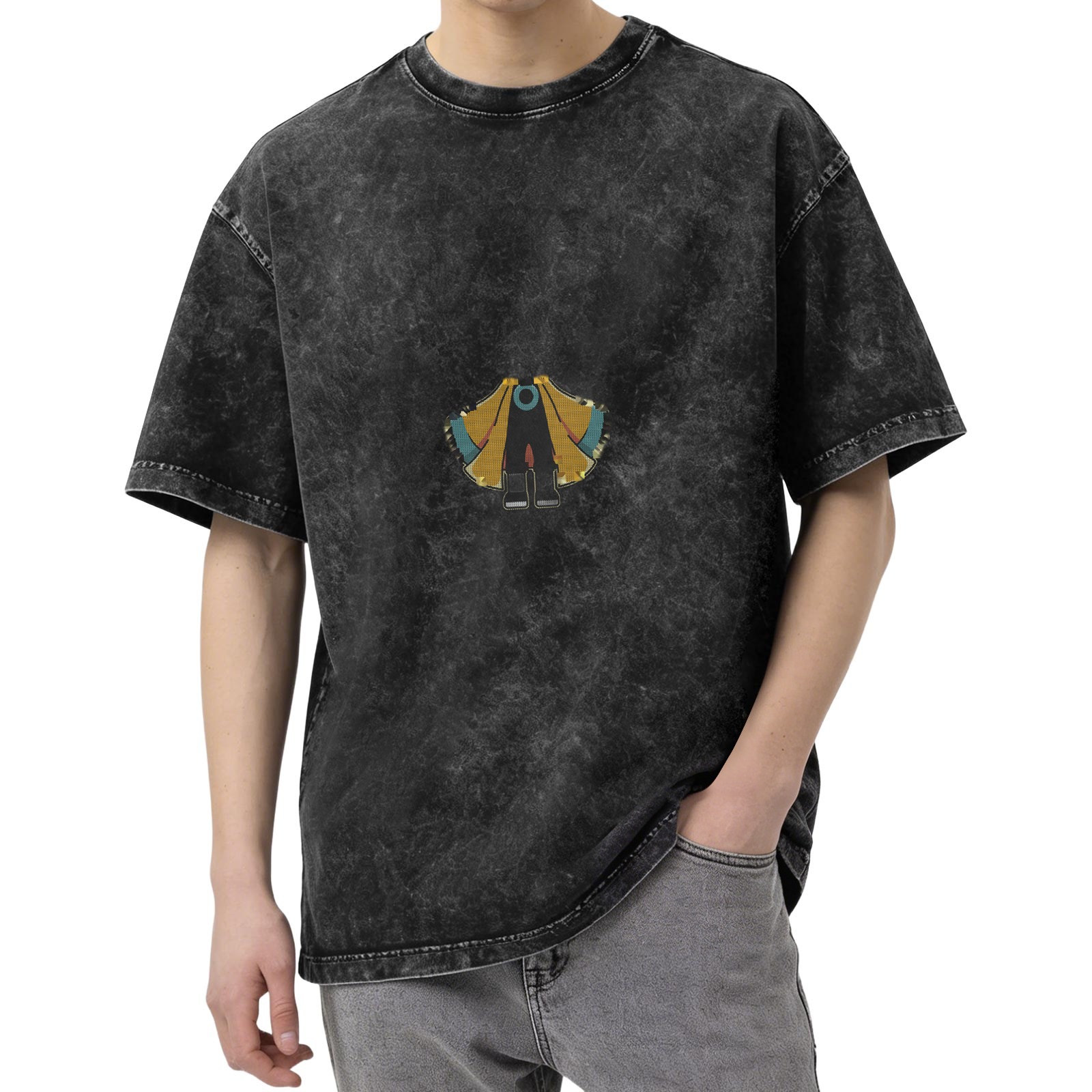 Oversized Acid Wash T-Shirt With Graphic Print