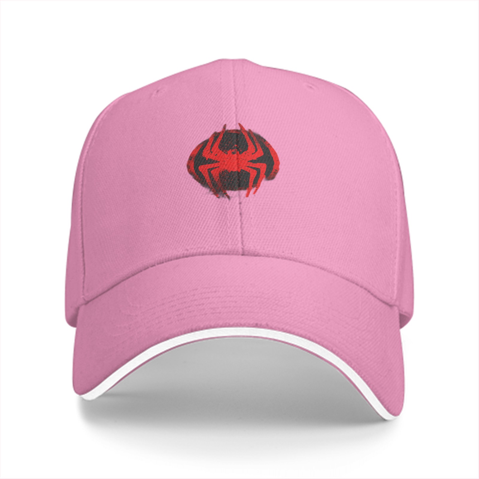 Black Baseball Cap With Red Spider Graphic Design